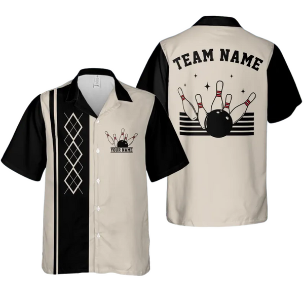 Custom Vintage Hawaiian Bowling Shirts Mens, Custom Vintage Bowling Team Shirts BE0064