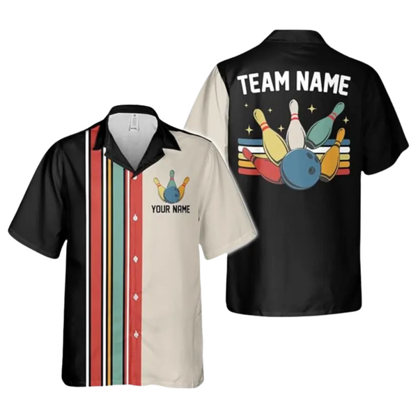Custom Mens Retro Hawaiian Bowling Shirts, Custom Retro Bowling Team Shirts BE0066