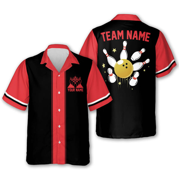 Custom Vintage Bowling Hawaiian Shirts For Men, Custom Bowling Team Shirts BE0052