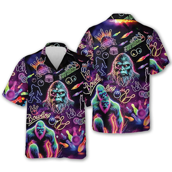 Bigfoot Bowling Hawaiian Shirt For Men, Tropical Bowling Shirt BZ0204