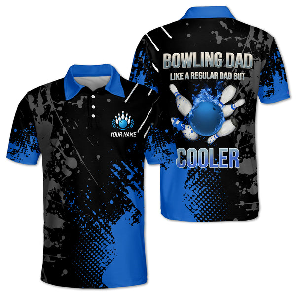 Custom Bowling Dad Like A Regular Dad But Cooler Polo Shirt For Men, Custom Father Day Bowling Shirt BM0320