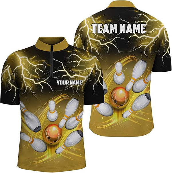 Custom Yellow Bowling Jersey Shirt For Men, Custom Yellow Bowling Shirt, Custom Bowling Team Shirts BZ0218