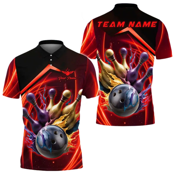 Black And Gold Custom Team Bowling Shirts For Mens, Custom Bowling Shirts BE0117