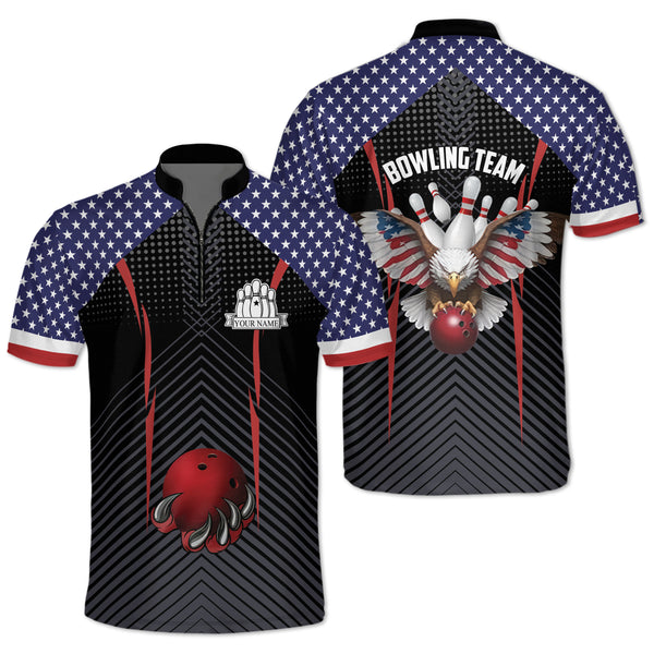 Custom American Eagles Bowling Jersey Shirt For Men, Custom Bowling Team Shirts BZ0102