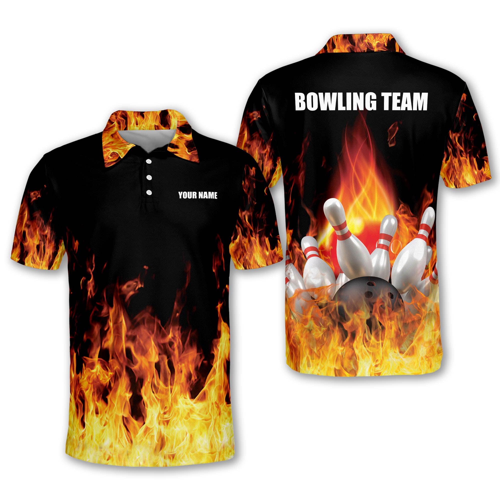 Benny's Silver Flames Bowling Shirt S Benny's Silver Flames Bowling Shirt S