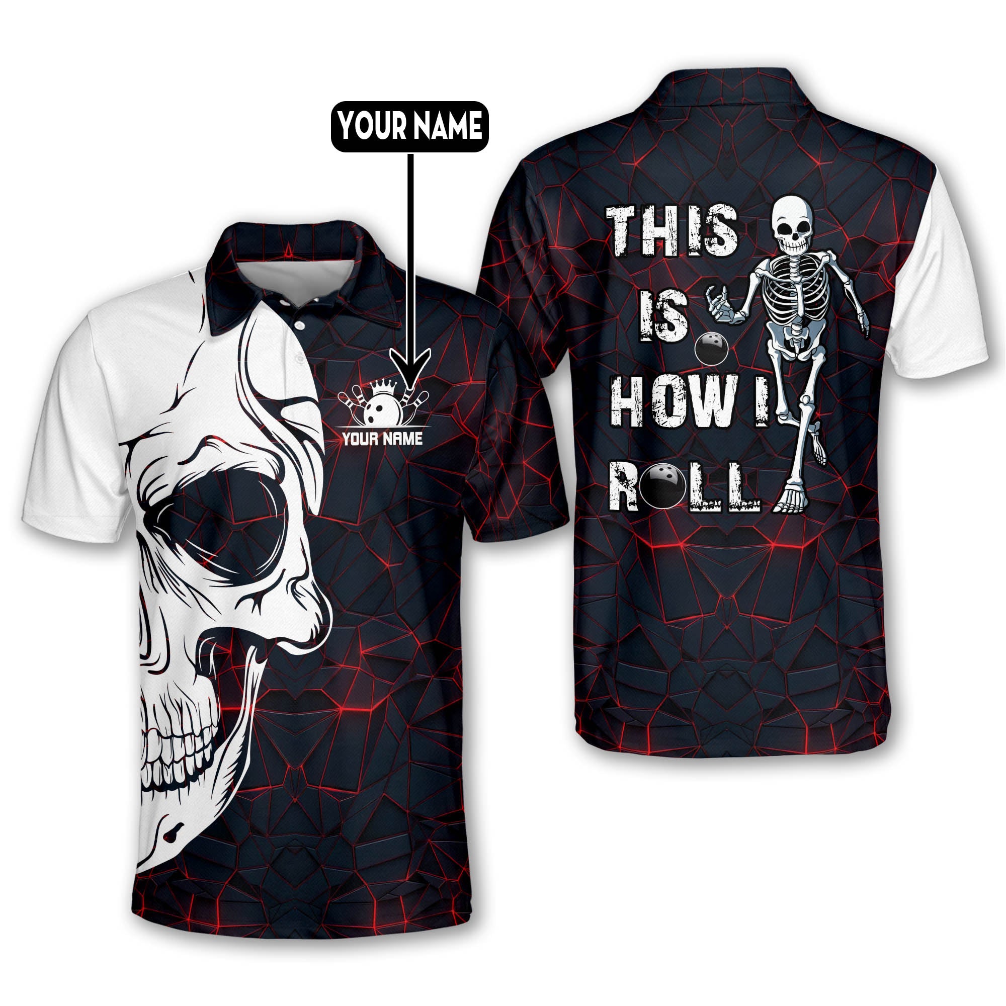 Funny Bowling Beer Skull Bowling Shirts For Men Custom Name Bowling An Beer Thats Why Im Here Nqs4634