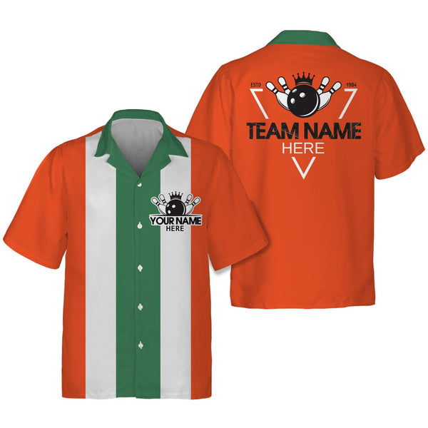 Custom Vintage Bowling Hawaiian Shirts For Men, Custom Vintage Bowling Team Shirts BE0057