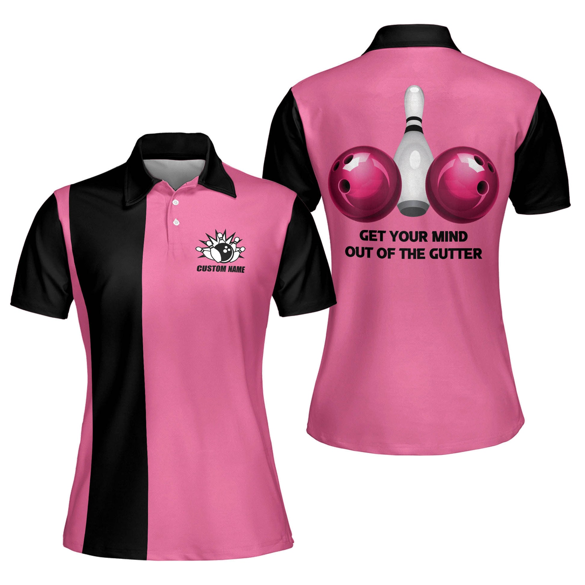 Tendpins Personalized Get Your Mind Out of The Gutter Pink Bowling