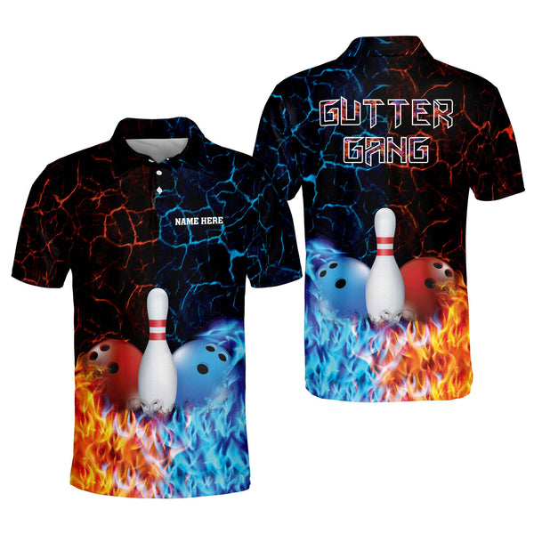 Tendpins Custom Bowling Shirts for Men Funny, Gutter Gang Polo Shirt ...